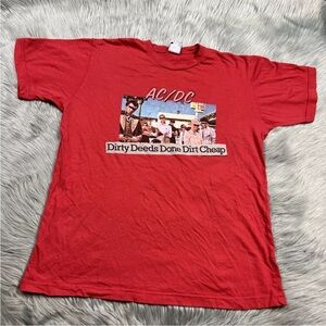 Vintage Chaser 2004 Y2K AC/DC Red Dirty Deeds Done Dirt Cheap T Shirt